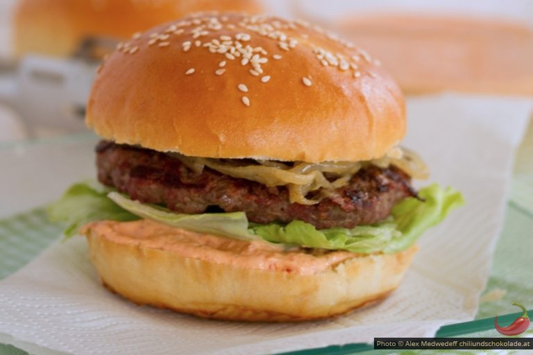 Burger bei Regen