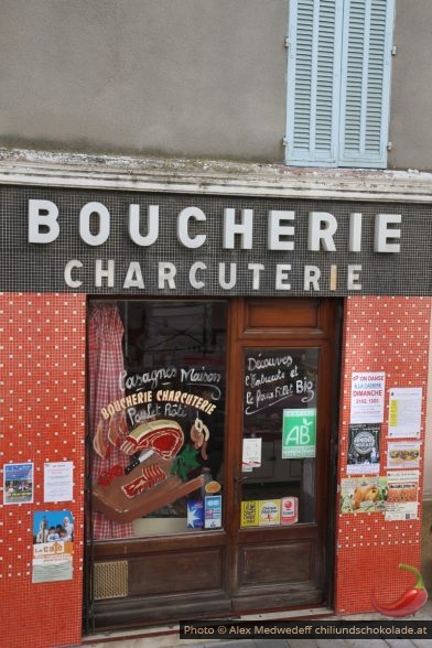 Devanture de la boucherie bio de la Cadière