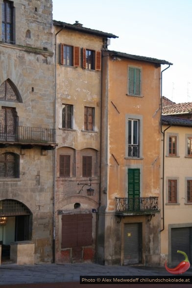 Maisons médiévalles de la Piazza Grande d'Arezzo