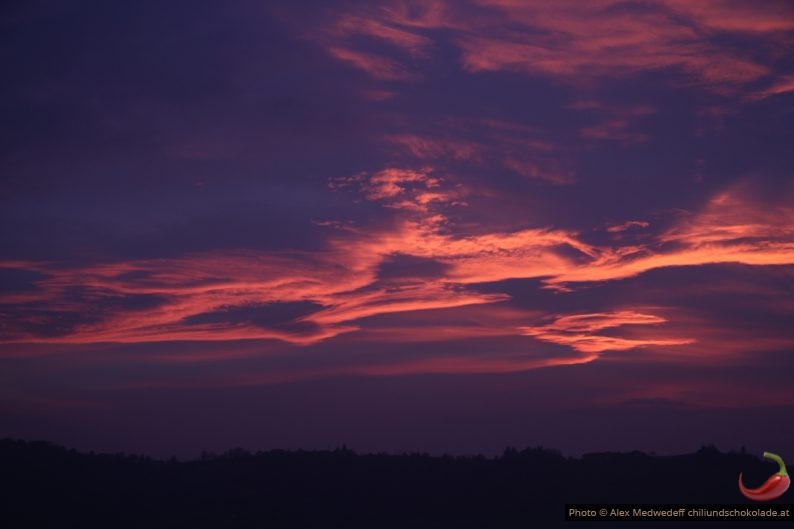 Sonnenuntergang in den Langhe