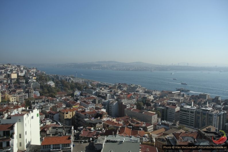 Blick vom Galataturm nach Westen schräg über den Bosporus