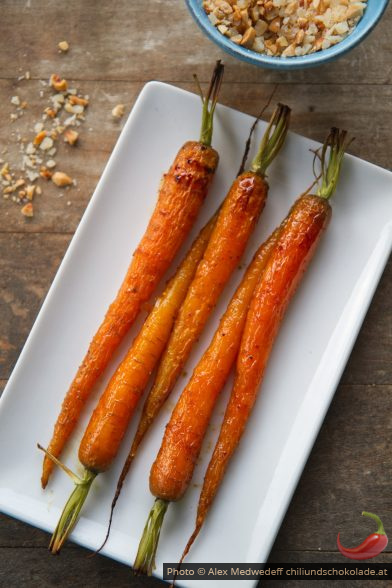 Mit Honig glasierte Bundkarotten – Chili &amp; Schokoloade