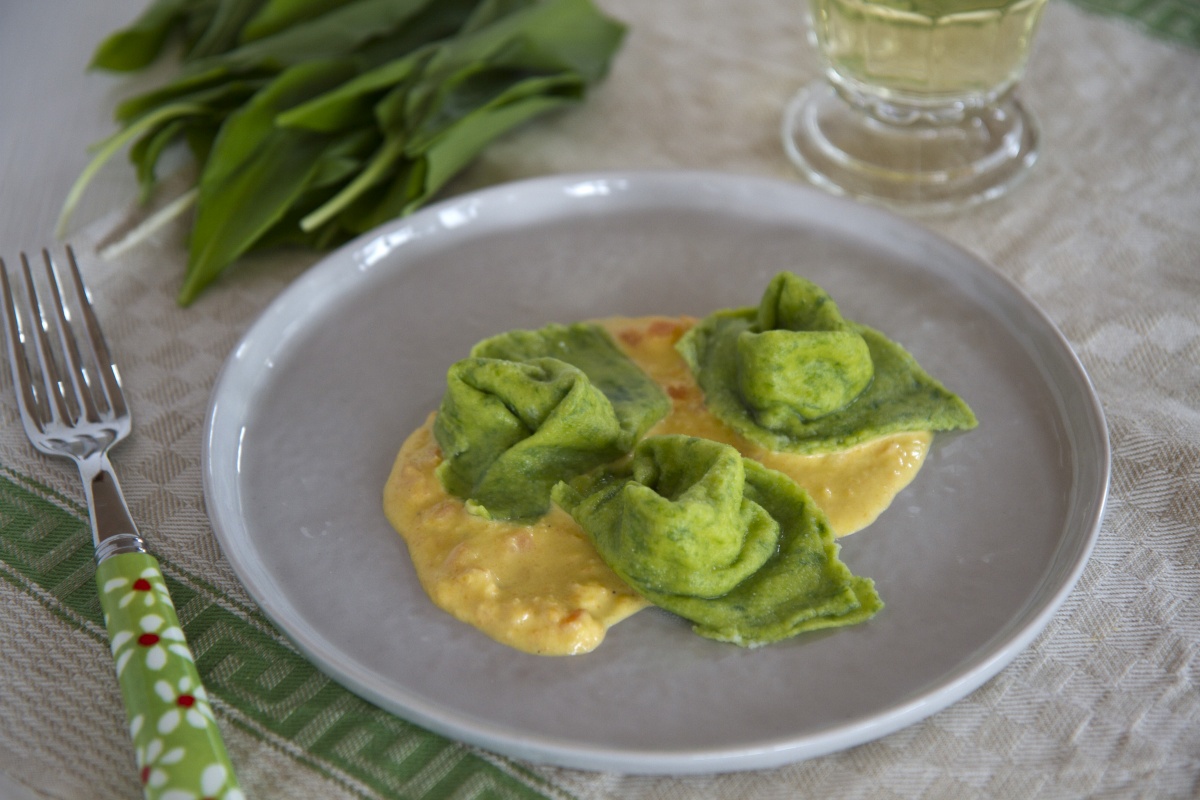 Bärlauchnudeln mit Weisswein-Karottensauce