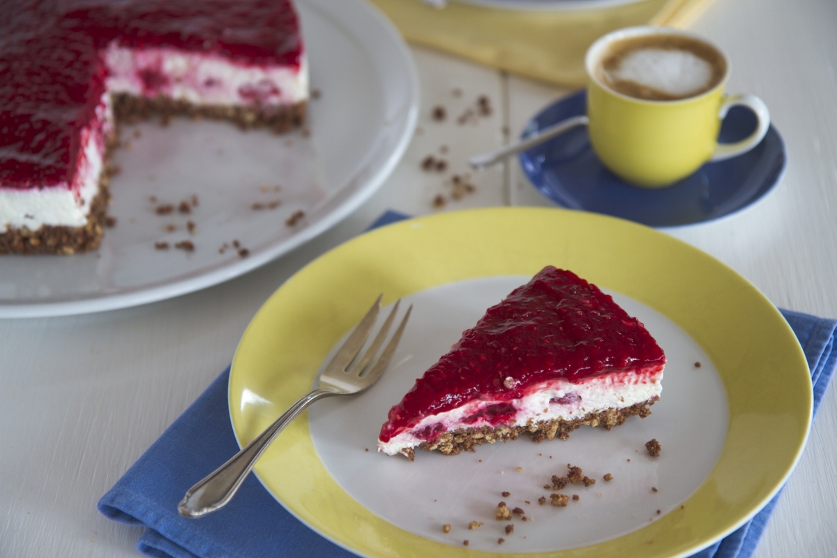 Cheesecake mit Himbeeren