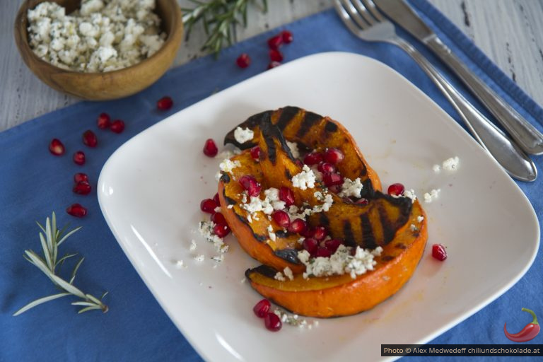 Gegrillter Kürbis mit Feta
