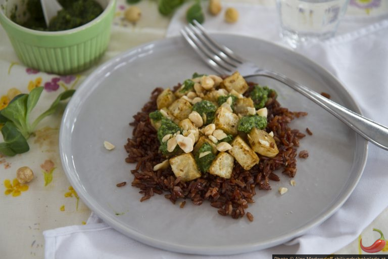Ofensellerie mit Camarguereis und Vogerlsalatpesto