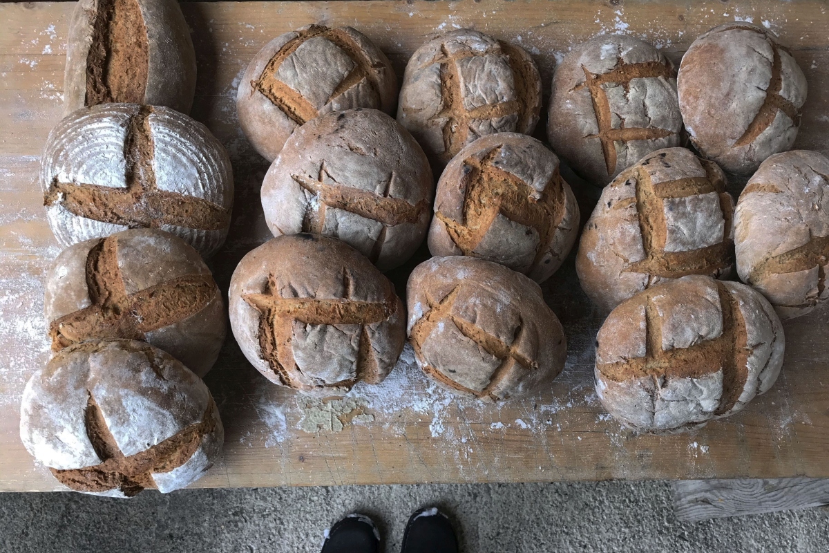 Brot aus dem alten Holzbackofen